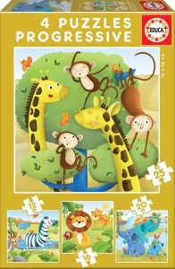 17147 4 Puzzle progresiv Animale salbatice