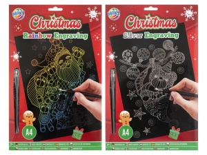 800003 Xmas scratch art A4
