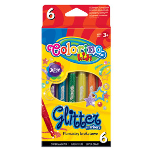Carioca cu sclipici 6 culori Colorino