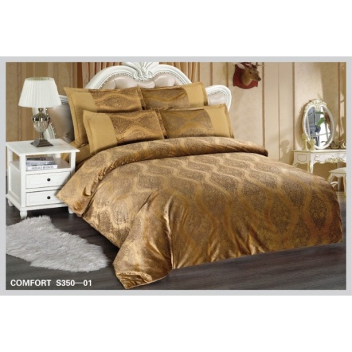 Спално бельо за двойно легло от кралски кадифе Velvetto, East Comfort, 6 части – Премиум удоволствие и луксозен комфорт, с технология за дигитална бродерия, код EST-S350-01