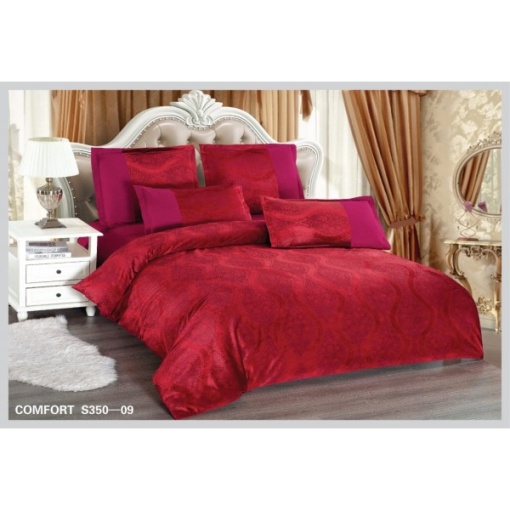 Спално бельо за двойно легло от кралски кадифе Velvetto, East Comfort, 6 части – Премиум удоволствие и луксозен комфорт, с технология за дигитална бродерия, код EST-S350-09
