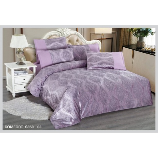 Спално бельо за двойно легло от кралски кадифе Velvetto, East Comfort, 6 части – Премиум удоволствие и луксозен комфорт, с технология за дигитална бродерия, код EST-S350-03