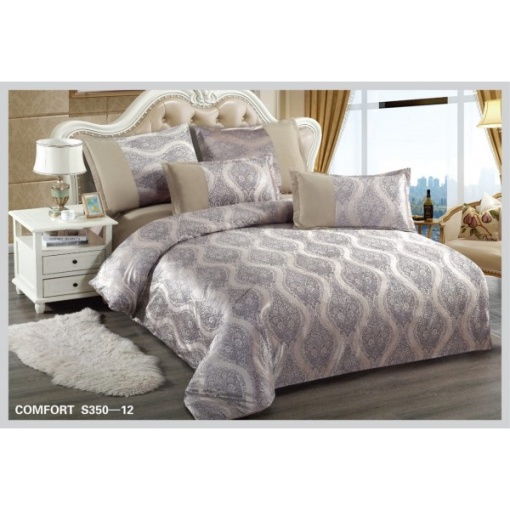Спално бельо за двойно легло от кралски кадифе Velvetto, East Comfort, 6 части – Премиум удоволствие и луксозен комфорт, с технология за дигитална бродерия, код EST-S350-12