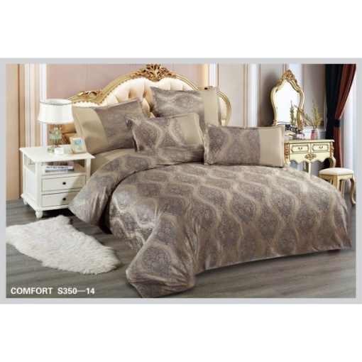 Спално бельо за двойно легло от кралски кадифе Velvetto, East Comfort, 6 части – Премиум удоволствие и луксозен комфорт, с технология за дигитална бродерия, код EST-S350-14