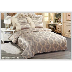 Спално бельо за двойно легло от кралски кадифе Velvetto, East Comfort, 6 части – Премиум удоволствие и луксозен комфорт, с технология за дигитална бродерия, код EST-S350-15