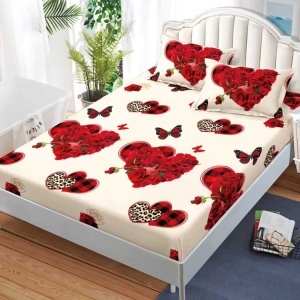 Чаршаф с ластик 160x200 см + 2 калъфки за възглавница 50x70 см SPR-JE-44