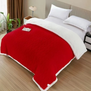 Одеяло Cocolino с шерпa кожа и цип, 200x230 см, модел с 3D плетка, код SPR-PT-09