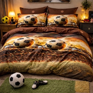 Двоен спален комплект, плътен памук, 6 части, с ластик SPR-T-334 - Img 4