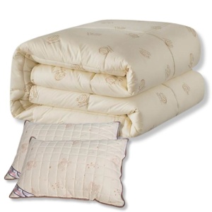 КОМПЛЕКТ: Завивка 200x230 см + 2 възглавници 50x70 см с естествена вълна Wooltex, ПРЕМИУМ, 200x220 см, произведено в Румъния, код SBR-PLT-15 - Img 2
