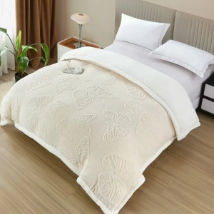 Одеяло Cocolino с шерпа кожа и цип, 200x230 см, модел с 3D пеперуди, код SPR-PH-02