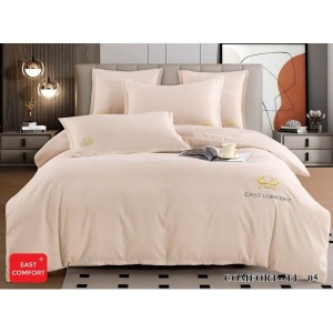 Премиум спално бельо за двойно легло HoReCa, 6 части, финет с бродирано лого EAST COMFORT – Комфорт и елегантност за хотели и къщи за гости, код EST-TJ05