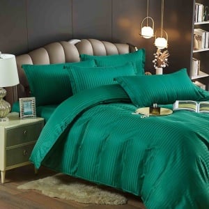 Хотелско спално бельо HoReCa, двоен размер, фин дамаск Deluxe с ластик, 6 части, код JOJ-DE-08 - Img 3
