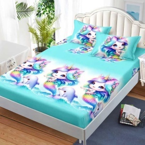 Чаршаф с ластик 180x200 см + 2 калъфки за възглавница 50x70 см SPR-J-73