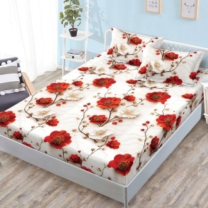 Чаршаф с ластик 160x200 см + 2 калъфки за възглавница 50x70 см SPR-JE-65
