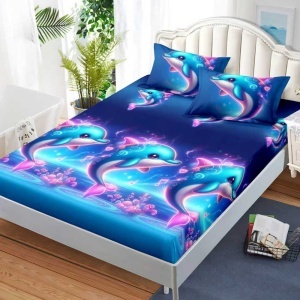 Чаршаф с ластик 180x200 см + 2 калъфки за възглавница 50x70 см SPR-J-98