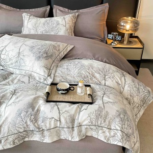 Спално бельо за двойно легло, DeLuxe плътен памук, 6 части, с ластик, в елегантна кутия JOJ-LXC-20