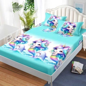 Чаршаф с ластик 160x200 см + 2 калъфки за възглавница 50x70 см SPR-JE-30