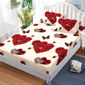 Чаршаф с ластик 180x200 см + 2 калъфки за възглавница 50x70 см SPR-J-116