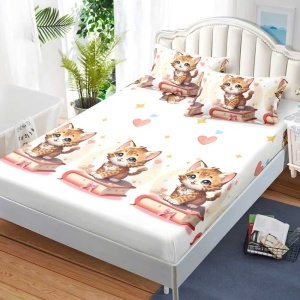 Чаршаф с ластик 180x200 см + 2 калъфки за възглавница 50x70 см SPR-J-91