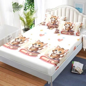 Чаршаф с ластик 160x200 см + 2 калъфки за възглавница 50x70 см SPR-JE-60