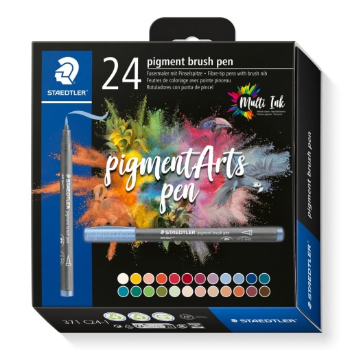 Флумастери Staedtler Pigment Brush 371, 24 цвята