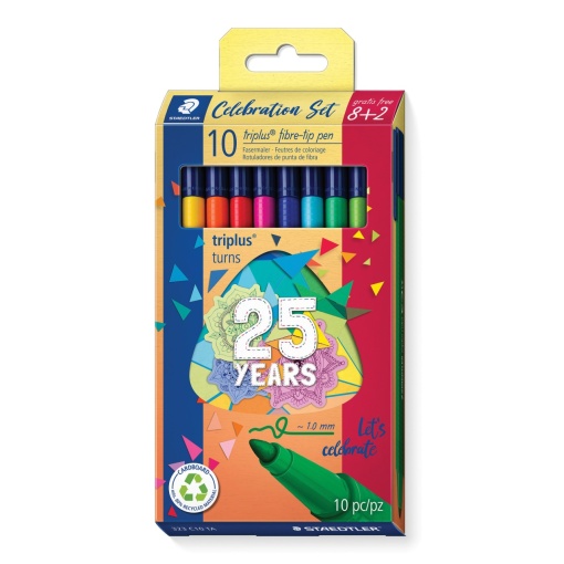 Флумастери Staedtler 25 years 323, 8+2 цвята