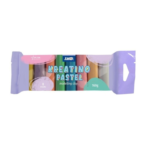 Пластилин Kreatino, 8 Цвята Пастел, 160 Гр