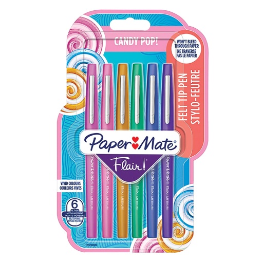 Флумастери Papermate Flair 6 цвята, candy pop