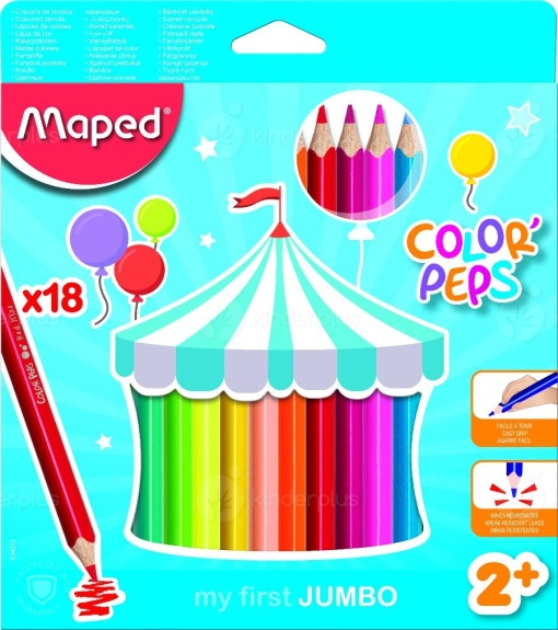Цветни моливи за малки деца Maped 18 цвята