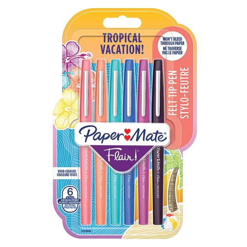 Флумастери Papermate Flair 6 цвята, tropical