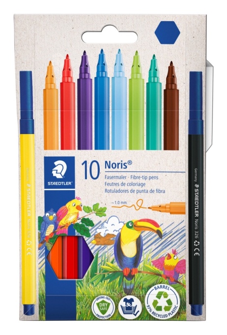Флумастери Staedtler Noris 326, 10 цвята