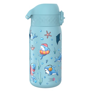 Бутилка за вода Ion8 Print, мет, 400ml, Sharks - Img 4