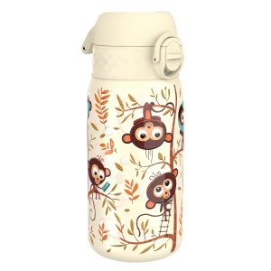 Бутилка за вода Ion8 Print, мет, 400ml, Monkeys - Img 3