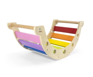 Дървена люлка Rocker Bridge 2 в 1, Montessori Rainbow Swing - Img 5