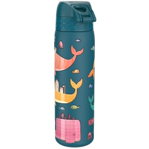 Бутилка за вода Ion8 Print, мет, 600ml, Whales - Img 3