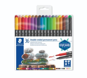 Перманентни маркери Staedtler Design Journey , двувърхи, 36 цвята