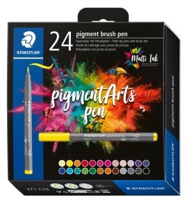 Флумастери Staedtler Pigment Brush 371, 24 цвята