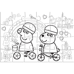 Двустранен пъзел за оцветяване, 24 части,Peppa Pig - Img 3