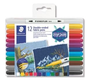 Маркери за текстил Staedtler Design Journey , двувърхи, 12 цвята