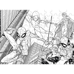 Двустранен пъзел за оцветяване, 100 части, Spiderman - Img 3