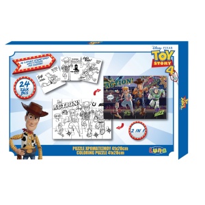 Двустранен пъзел за оцветяване, 24 части,Toy Story