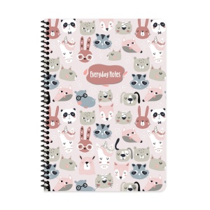 Тетрадка А4 80 Л. Мкв Картонена Корица, Спирала, Animal Friends