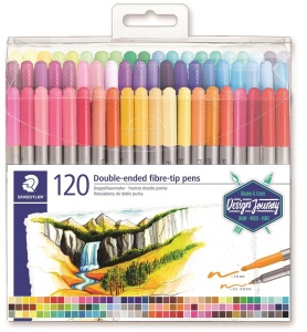 Флумастери Staedtler Design Journey , двувърхи, 120 цвята