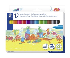 Флумастери Staedtler Noris Jumbo 340, 12 цвята
