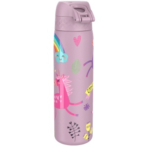 Бутилка за вода Ion8 Print, мет, 600ml, Unicorns - Img 2