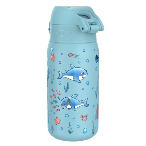 Бутилка за вода Ion8 Print, мет, 400ml, Sharks - Img 3