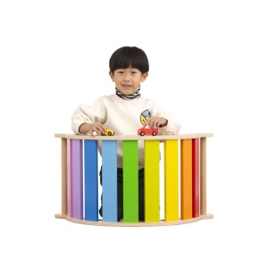 Дървена люлка Rocker Bridge 2 в 1, Montessori Rainbow Swing - Img 3