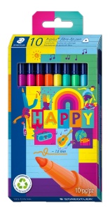 Флумастери Staedtler Happy 323, триъгълни, 10 цвята