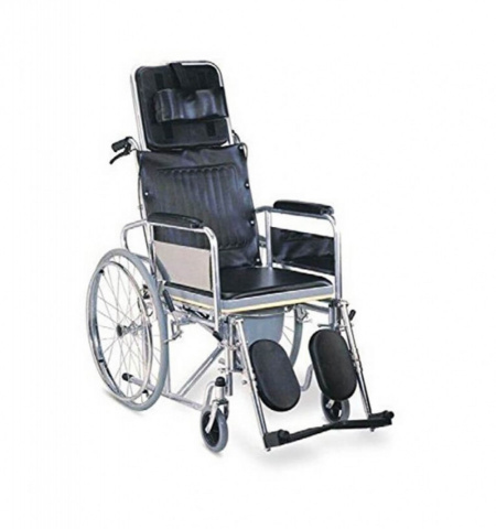 ORTOPEDIX BME4625- Carucior transport pacienti cadru cromat/scaun WC cu roti