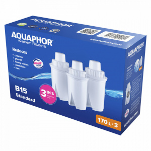 AQUAPHOR B15 - Cartuș Filtru Apă, Pachet 3 Bucăți, Purificare Durabilă